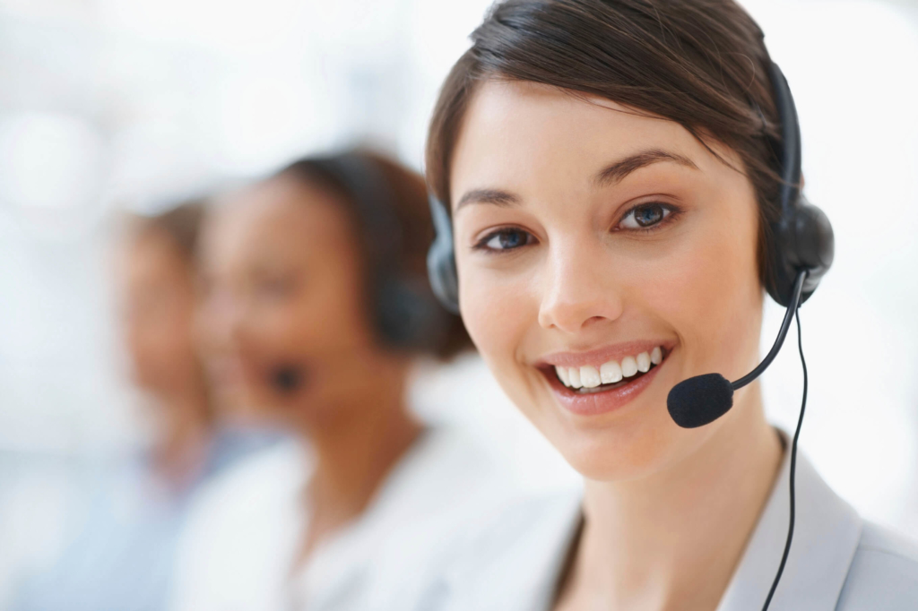 iStock_000012107870-k9gwae a woman speaking on a headset phone