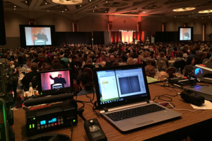AV Rental Equipment Behind the scenes view of our event management audio visual solutions