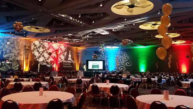 stage lighting Drape scape with custom lighting display