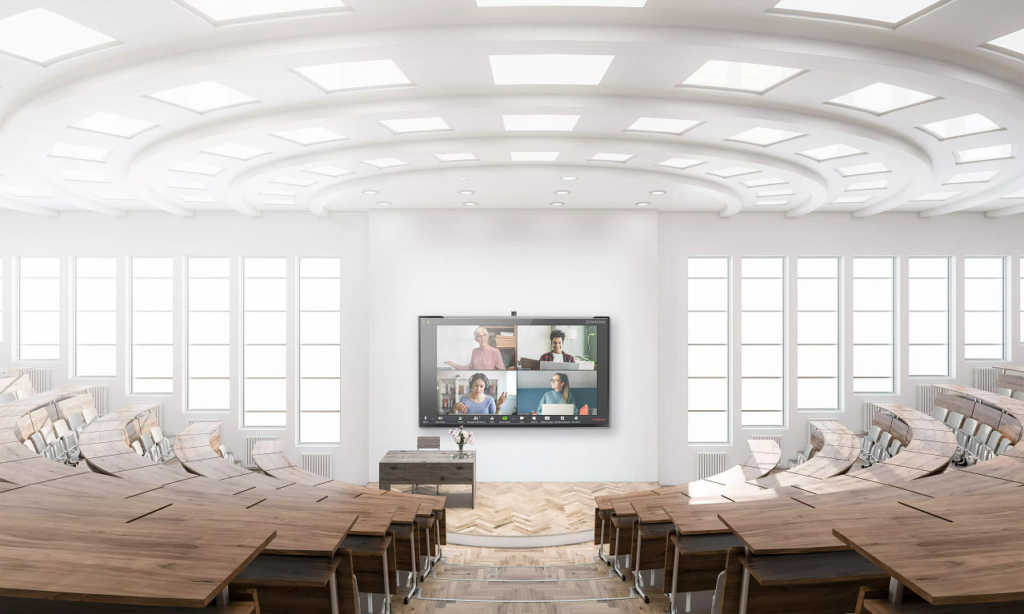 Install_2020_Flex_Lecture_v1 video conference in a large lecture hall