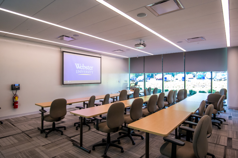 classroom with proector