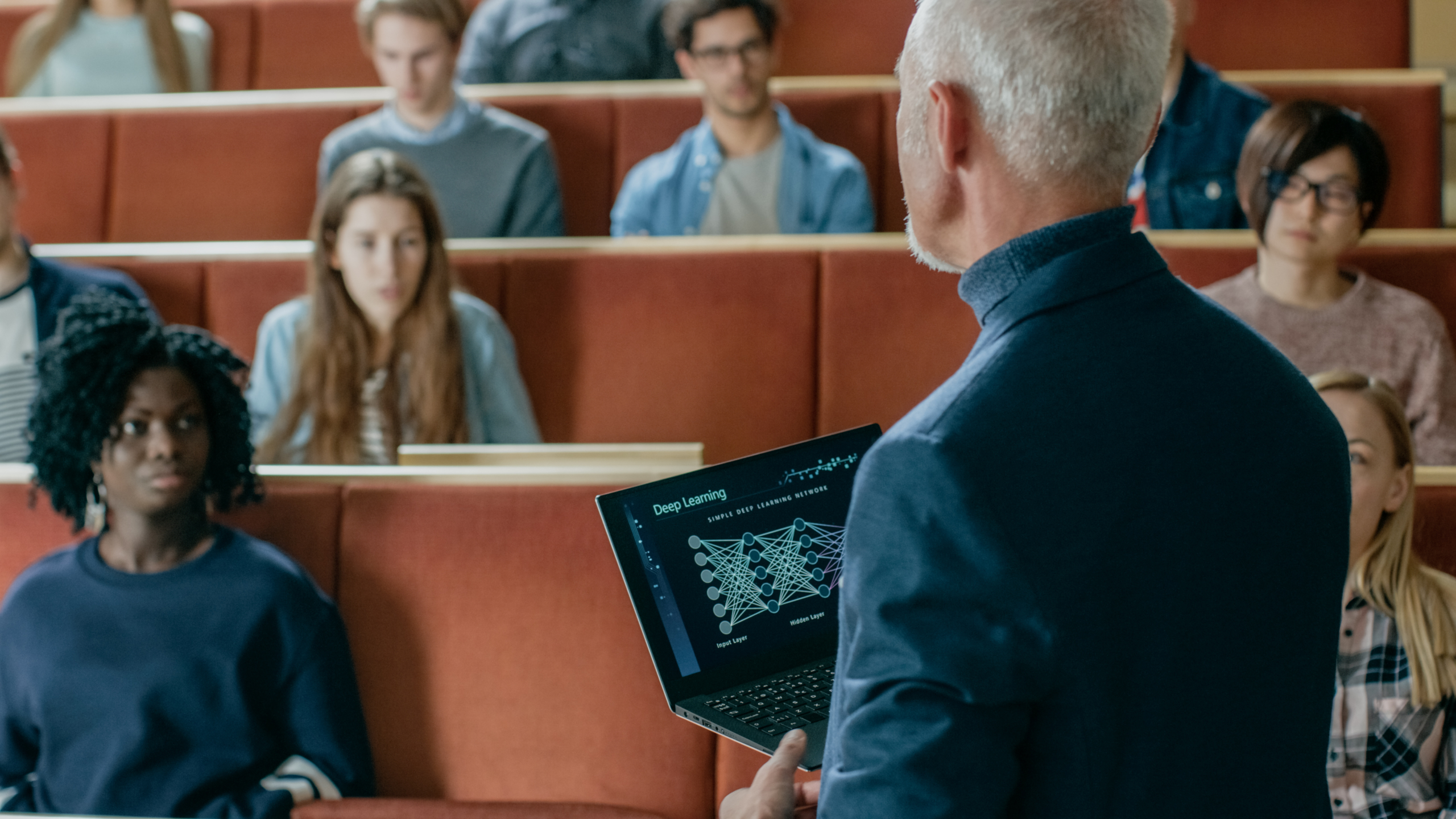 college professor giving lecture