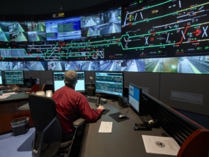 control room with lots of monitors