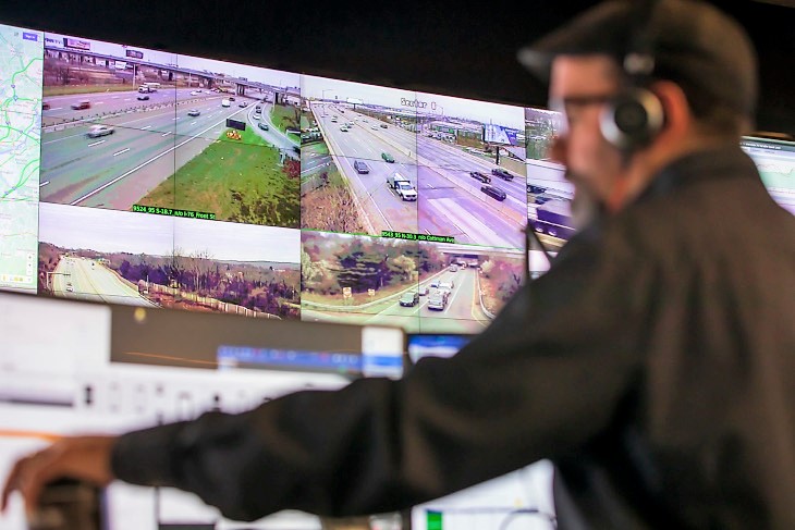 PennDOT, State Officials Celebrate Southeastern Regional Traffic Management Center Grand Opening in Upper Merion Township man with headphones