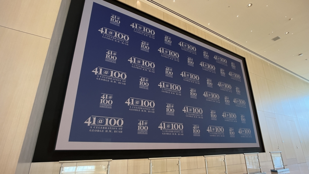 20240812_204412130_iOS video wall at the george and barbera bush library and museum