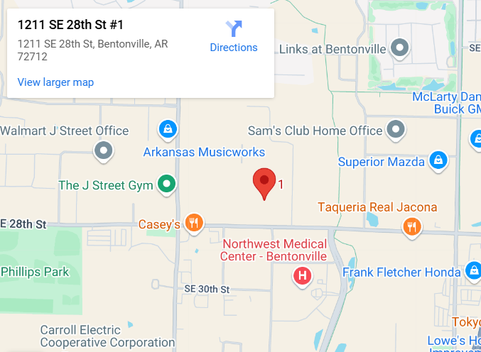 Bentonville driving map